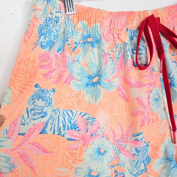 Chubbies Blue Orange Neon Floral 5" Inseam Swim Trunks Shorts - Picture 2 of 5